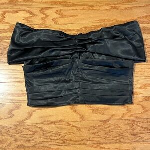 Fashion Nova Black Satin Top